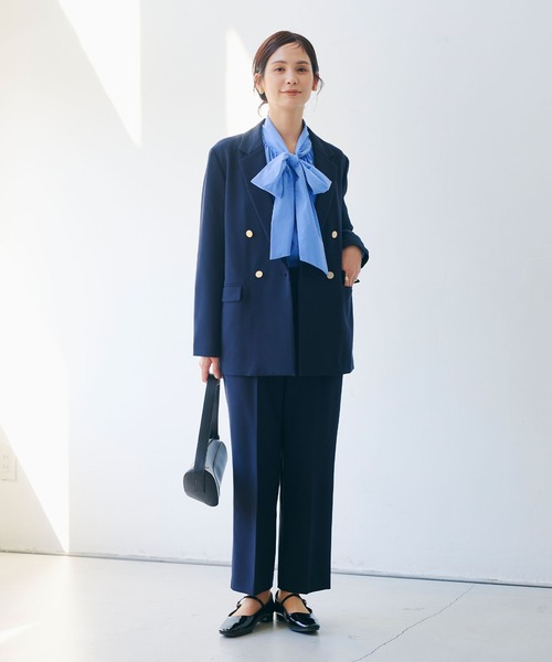 CROSS FUNCTION（クロスファンクション）の「《洗える・シワになりにくい》正解 センタープレスストレートパンツ セットアップ対応【CROSS FUNCTION/クロスファンクション】（スラックス・レディース・ネイビー/ブラック・M/LL/L）」の8枚目の写真