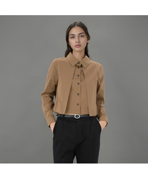 Layered Cropped Shirt _D.Beige