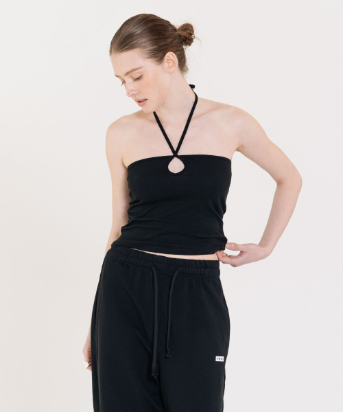 INJIACTIVE(インジアクティブ)の「コットンストラップトップ ブラック(Tシャツ/カットソー・レディース・その他・ONE SIZE)」の1枚目の写真