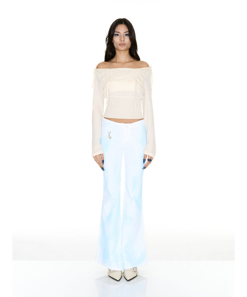 SETSETSET(セットセットセット)の「LAVIGNE OFF-SHOULDER SHIRRING TOP IVORY(Tシャツ/カットソー・レディース・その他・FREE)」の2枚目の写真