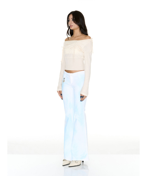 SETSETSET(セットセットセット)の「LAVIGNE OFF-SHOULDER SHIRRING TOP IVORY(Tシャツ/カットソー・レディース・その他・FREE)」の3枚目の写真