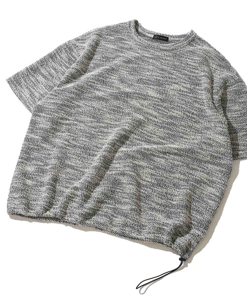 ADPOSION(アドポーション)の「スラブ裏毛 ドローコード クルーネックTシャツ(Tシャツ/カットソー・メンズ・ブラック/グレー/チャコールグレー・MEDIUM/LARGE)」の16枚目の写真