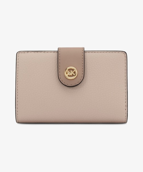 MK POP CHARM レザー タブ ジップアラウンド ウォレット ミディアム