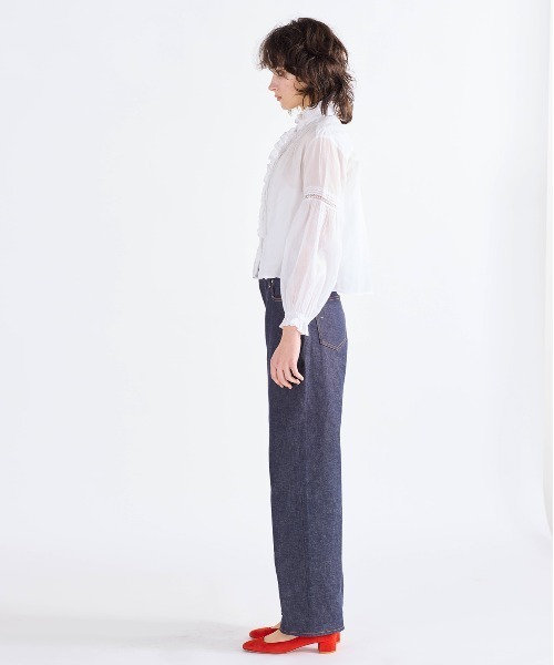 Marilyn Moon(マリリンムーン)の「sheer starched cotton lace frilled blouse(シャツ/ブラウス・レディース・ホワイト/ベージュ/ネイビー・FREE)」の9枚目の写真