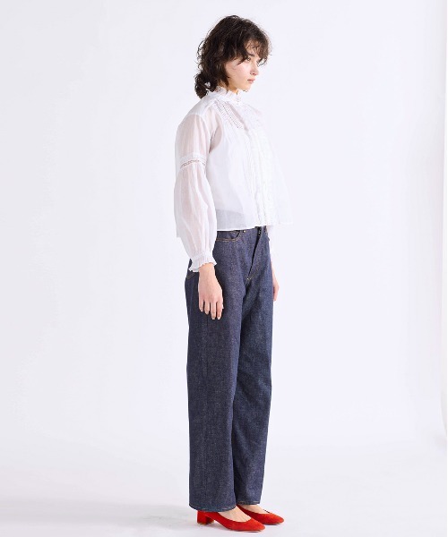 Marilyn Moon(マリリンムーン)の「sheer starched cotton lace frilled blouse(シャツ/ブラウス・レディース・ホワイト/ベージュ/ネイビー・FREE)」の10枚目の写真
