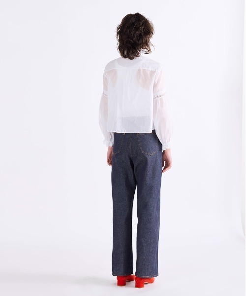 Marilyn Moon(マリリンムーン)の「sheer starched cotton lace frilled blouse(シャツ/ブラウス・レディース・ホワイト/ベージュ/ネイビー・FREE)」の11枚目の写真