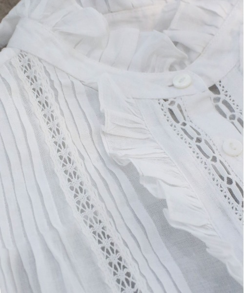 Marilyn Moon(マリリンムーン)の「sheer starched cotton lace frilled blouse(シャツ/ブラウス・レディース・ホワイト/ベージュ/ネイビー・FREE)」の18枚目の写真