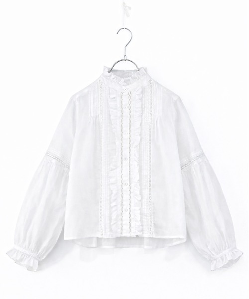 Marilyn Moon(マリリンムーン)の「sheer starched cotton lace frilled blouse(シャツ/ブラウス・レディース・ホワイト/ベージュ/ネイビー・FREE)」の21枚目の写真