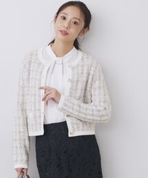 index | ファンシーヤーントリミングカーディガン【洗濯機OK】(カーディガン/ボレロ)