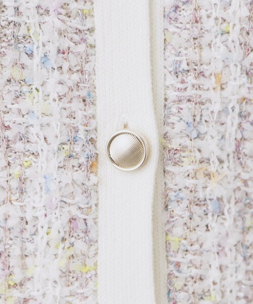 index（インデックス）の「ファンシーヤーントリミングカーディガン【洗濯機OK】（カーディガン/ボレロ・レディース・ブラック系3/ホワイト系6/ベージュ系その他7・42/40/38/36）」の7枚目の写真