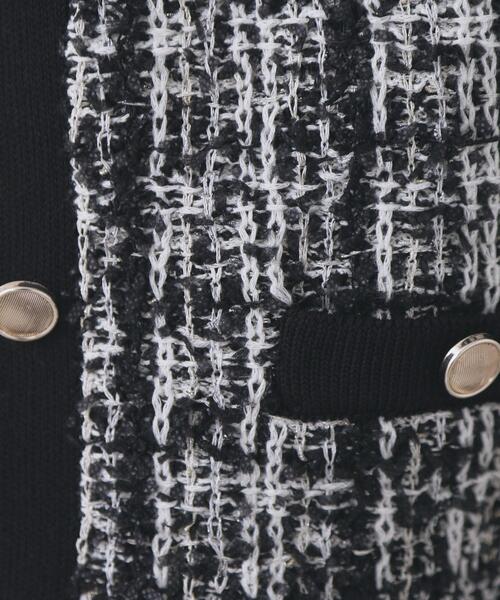 index（インデックス）の「ファンシーヤーントリミングカーディガン【洗濯機OK】（カーディガン/ボレロ・レディース・ブラック系3/ホワイト系6/ベージュ系その他7・42/40/38/36）」の11枚目の写真