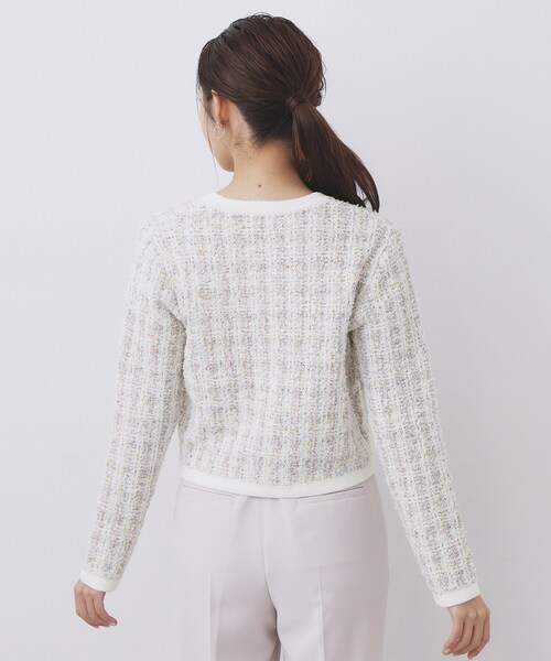 index（インデックス）の「ファンシーヤーントリミングカーディガン【洗濯機OK】（カーディガン/ボレロ・レディース・ブラック系3/ホワイト系6/ベージュ系その他7・42/40/38/36）」の18枚目の写真