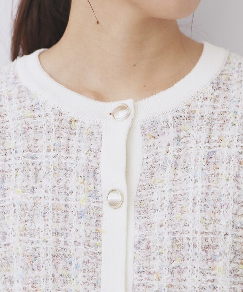 index（インデックス）の「ファンシーヤーントリミングカーディガン【洗濯機OK】（カーディガン/ボレロ・レディース・ブラック系3/ホワイト系6/ベージュ系その他7・42/40/38/36）」の19枚目の写真