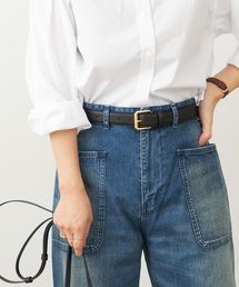 追加6》【MAISON BOINET】30 mm belt in nappa leather lined cru