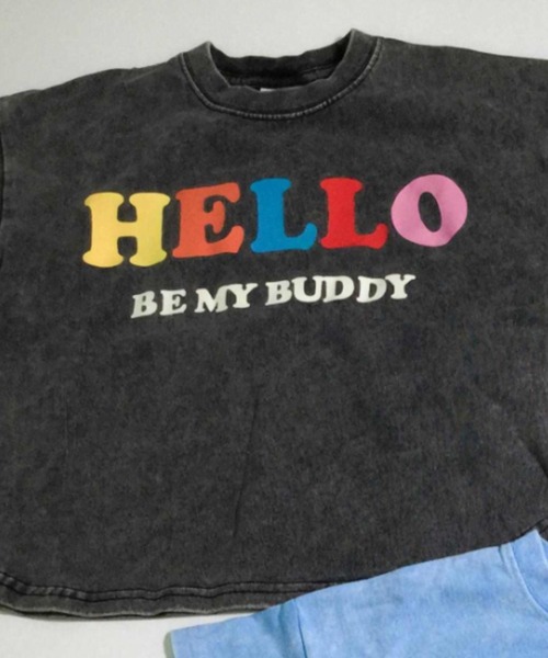 F.O.KIDS(エフオーキッズ)の「F.O.KIDS/エフオーキッズ 【I'm Jelly】ピグメント加工プリント ビッグTシャツ 2026年春夏(Tシャツ/カットソー・キッズ・サックスブルー/ピンク/チャコール・120/130/140)」の2枚目の写真
