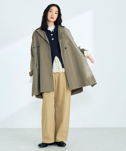 fredy emue（フレディエミュ）の「ミドル丈オーバートレンチコート（トレンチコート・レディース・ベージュ/カーキ・38）」の4枚目の写真