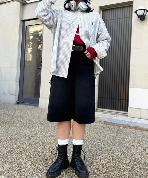 DOUBLE NAME(ダブルネーム)の「【m:rex】ミニ恐竜ワッペンウィンドウペンチェックシャツ(シャツ/ブラウス・レディース・ピンク/ホワイト/ブルー・FREE)」の9枚目の写真