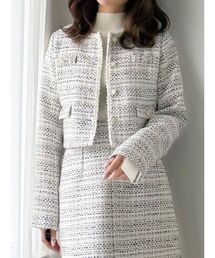 MERCURYDUO | ツイードノーカラージャケット(テーラードジャケット)