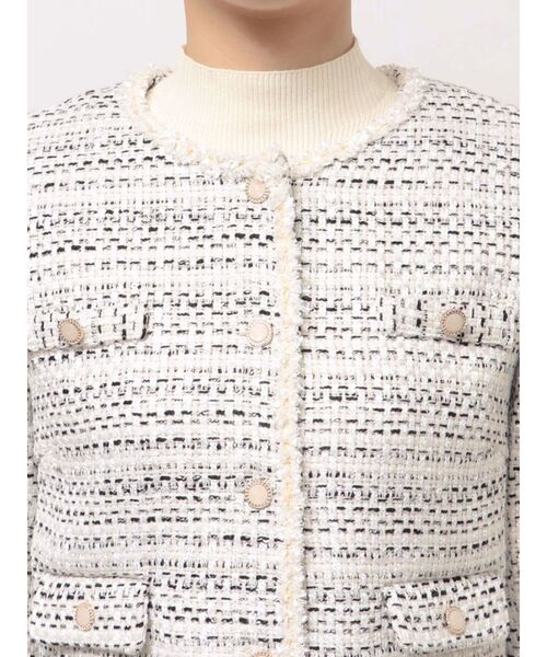 MERCURYDUO(マーキュリーデュオ)の「ツイードノーカラージャケット(テーラードジャケット・レディース・ミント/オフホワイト・MEDIUM/SMALL)」の19枚目の写真