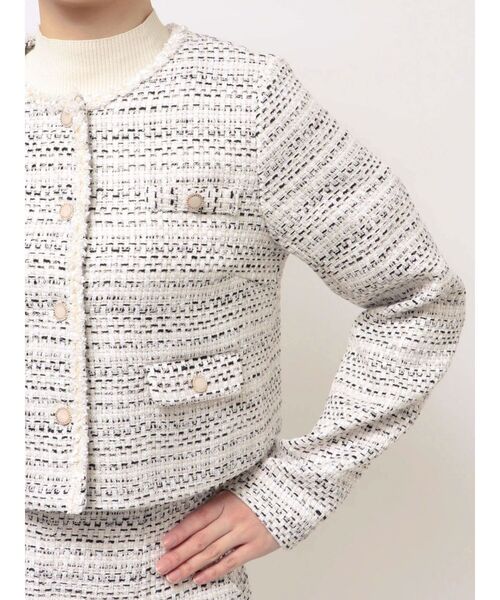 MERCURYDUO(マーキュリーデュオ)の「ツイードノーカラージャケット(テーラードジャケット・レディース・ミント/オフホワイト・MEDIUM/SMALL)」の20枚目の写真