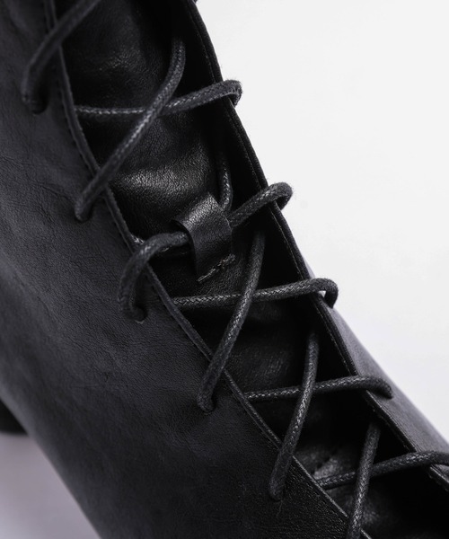 AMELY（エミリー）の「スクエアトゥレースアップブーツ（ブーツ・レディース・カーキ/ブラック/ブラウン・36/35/39/38/37）」の18枚目の写真