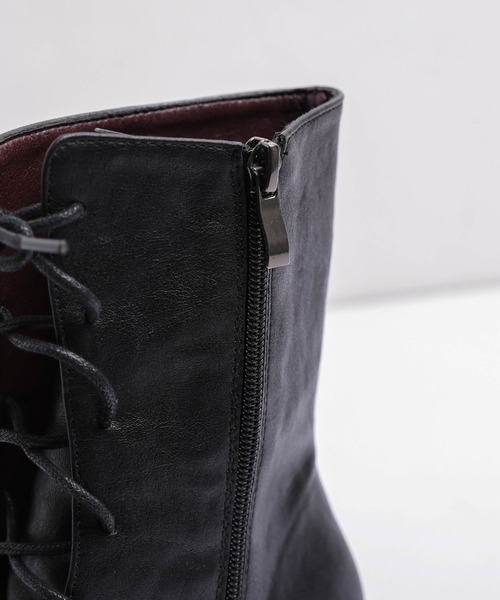 AMELY（エミリー）の「スクエアトゥレースアップブーツ（ブーツ・レディース・カーキ/ブラック/ブラウン・36/35/39/38/37）」の19枚目の写真