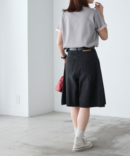 BONLECILL(ボンルシール)の「【速乾/マシンウォッシャブル】Wフェイス配色ターンバックT(Tシャツ/カットソー・レディース・ベージュ/ダークグレー/キャメル/ピンク/杢グレー/グレー/ブルー・FREE)」の20枚目の写真