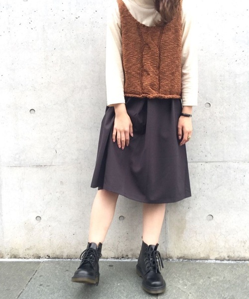 Kastane（カスタネ）の「フレアーSK（スカート・レディース・キャメル/ブラック/アイボリー/グレー・FREE）」の2枚目の写真