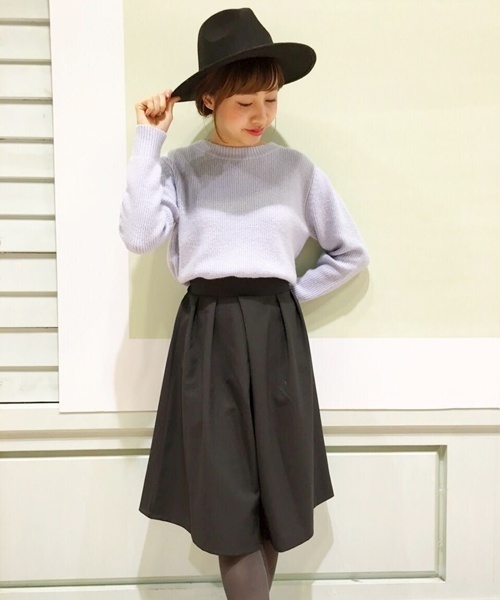 Kastane（カスタネ）の「フレアーSK（スカート・レディース・キャメル/ブラック/アイボリー/グレー・FREE）」の5枚目の写真