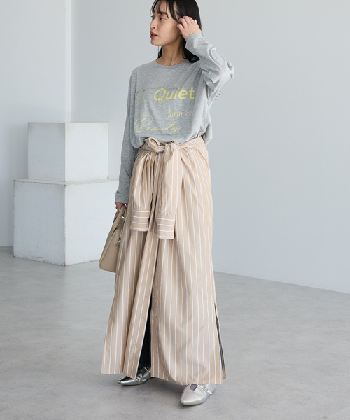 CRAFT STANDARD BOUTIQUE（クラフトスタンダードブティック）の「ストライプシャツワンピース◆（シャツワンピース・レディース・ブルー系その他6/ベージュ系その他2・FREE）」の2枚目の写真