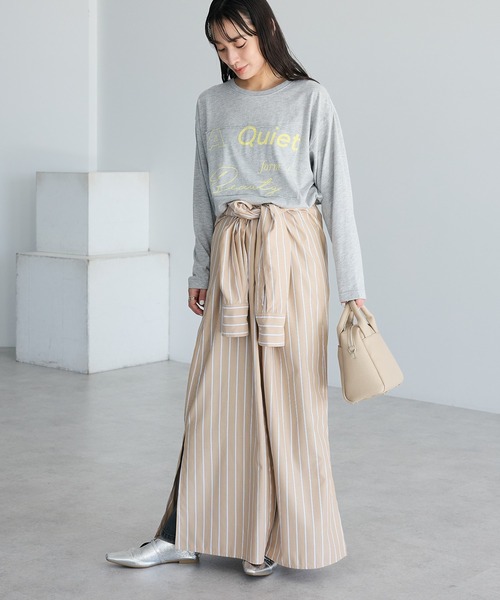 CRAFT STANDARD BOUTIQUE（クラフトスタンダードブティック）の「ストライプシャツワンピース◆（シャツワンピース・レディース・ブルー系その他6/ベージュ系その他2・FREE）」の14枚目の写真