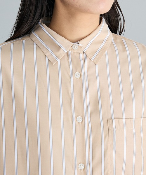 CRAFT STANDARD BOUTIQUE（クラフトスタンダードブティック）の「ストライプシャツワンピース◆（シャツワンピース・レディース・ブルー系その他6/ベージュ系その他2・FREE）」の20枚目の写真