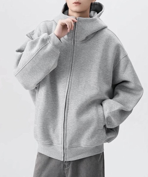 JOHNNY WOLF（ジョニーウルフ）の「FAPUTA オーバーサイズ ジップアップ パーカー（パーカー・メンズ・グレー/ブラック・L/M）」の11枚目の写真