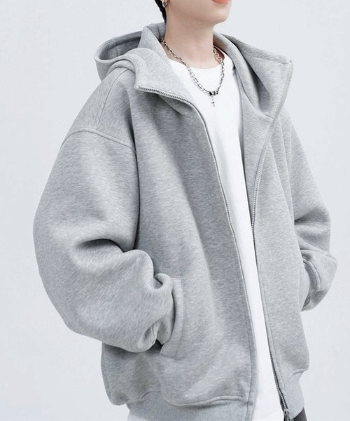 JOHNNY WOLF（ジョニーウルフ）の「FAPUTA オーバーサイズ ジップアップ パーカー（パーカー・メンズ・グレー/ブラック・L/M）」の13枚目の写真