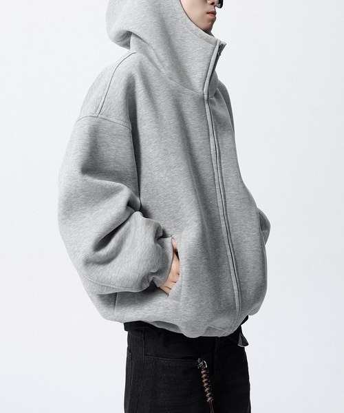 JOHNNY WOLF（ジョニーウルフ）の「FAPUTA オーバーサイズ ジップアップ パーカー（パーカー・メンズ・グレー/ブラック・L/M）」の7枚目の写真