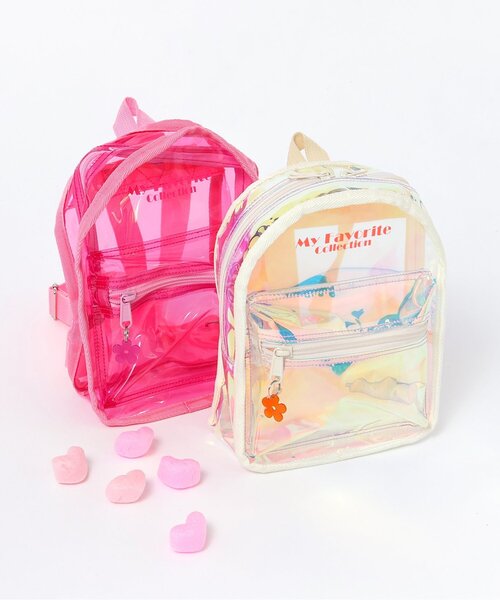 BREEZE（ブリーズ）の「クリアミニリュック（バックパック/リュック・キッズ・ピンク/オフホワイト・FREE）」の5枚目の写真