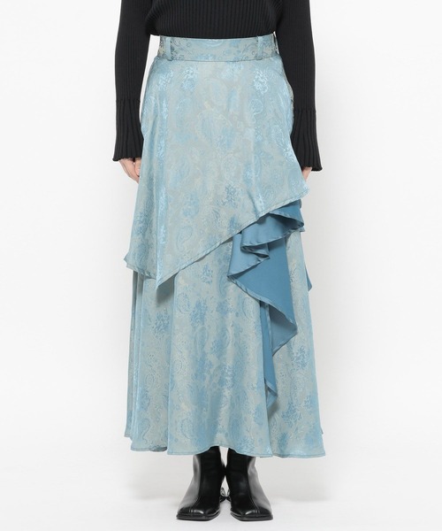 HARE（ハレ）の「ツヤジャガードティアードスカート(HARE)（スカート・レディース・ブルー/ブラック・FREE）」の16枚目の写真