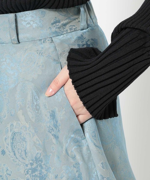 HARE（ハレ）の「ツヤジャガードティアードスカート(HARE)（スカート・レディース・ブルー/ブラック・FREE）」の20枚目の写真