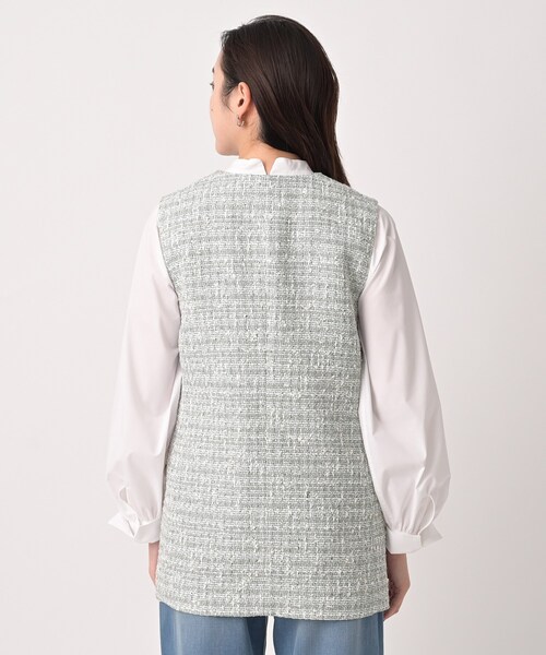 UNTITLED(アンタイトル)の「ツイードカラーレスジレ(ブルゾン・レディース・ライトグレー系3・00/02/04/44/48)」の9枚目の写真