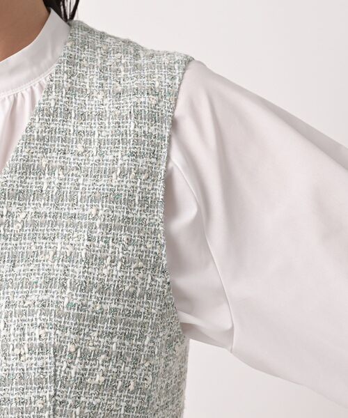 UNTITLED(アンタイトル)の「ツイードカラーレスジレ(ブルゾン・レディース・ライトグレー系3・00/02/04/44/48)」の11枚目の写真