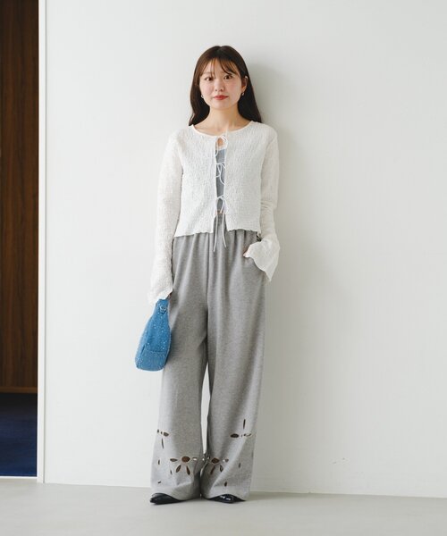 Kastane（カスタネ）の「【2026SSカタログ/2サイズ展開/低身長サイズ】カットアウトスウェットパンツ（スウェットパンツ・レディース・ピンク/グレー・1/0）」の17枚目の写真