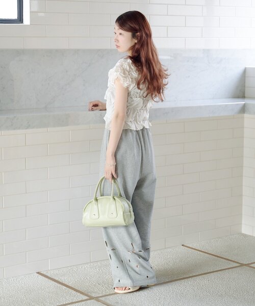 Kastane（カスタネ）の「【2026SSカタログ/2サイズ展開/低身長サイズ】カットアウトスウェットパンツ（スウェットパンツ・レディース・ピンク/グレー・1/0）」の21枚目の写真