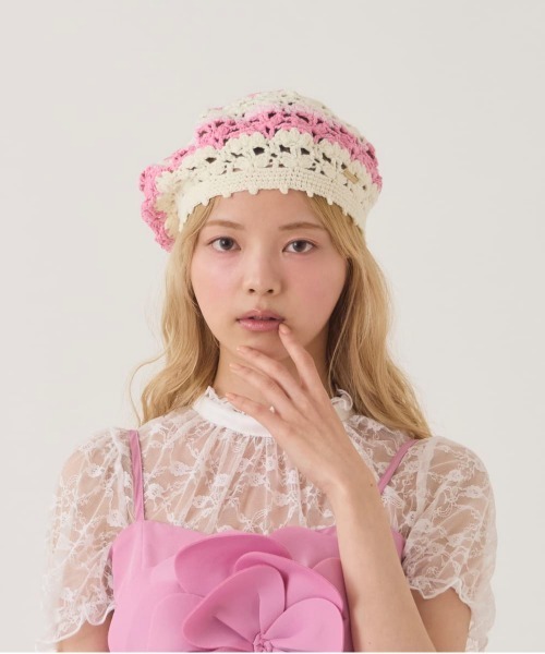 kaorinomori（カオリノモリ）の「kaorinomori  ピピベレー / カオリノモリ（ハンチング/ベレー帽・レディース・ホワイト/スカイブルー/ブラック・FREE）」の4枚目の写真
