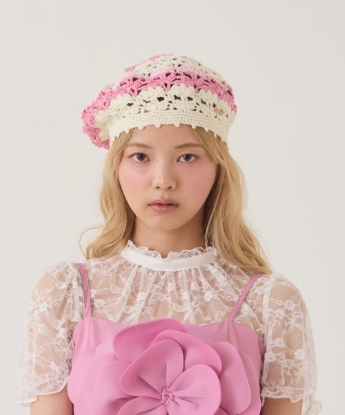 kaorinomori（カオリノモリ）の「kaorinomori  ピピベレー / カオリノモリ（ハンチング/ベレー帽・レディース・ホワイト/スカイブルー/ブラック・FREE）」の5枚目の写真