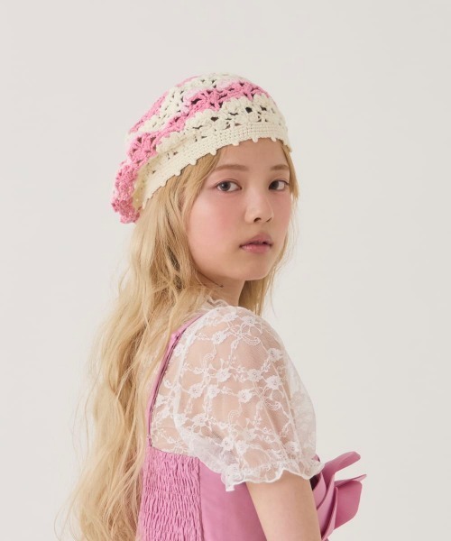 kaorinomori（カオリノモリ）の「kaorinomori  ピピベレー / カオリノモリ（ハンチング/ベレー帽・レディース・ホワイト/スカイブルー/ブラック・FREE）」の6枚目の写真