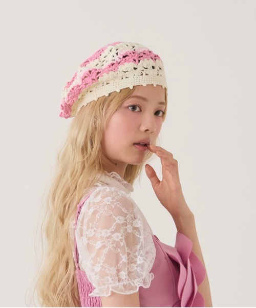 kaorinomori（カオリノモリ）の「kaorinomori  ピピベレー / カオリノモリ（ハンチング/ベレー帽・レディース・ホワイト/スカイブルー/ブラック・FREE）」の7枚目の写真