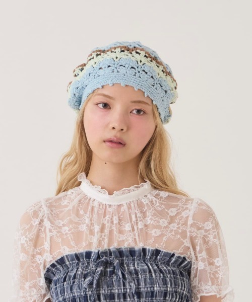 kaorinomori（カオリノモリ）の「kaorinomori  ピピベレー / カオリノモリ（ハンチング/ベレー帽・レディース・ホワイト/スカイブルー/ブラック・FREE）」の22枚目の写真