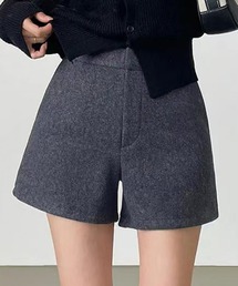 【大人の絶妙ミニ丈/微起毛/裏地付き】あったか ハイウエスト ペチパンツ一体型 ショートパンツ レディース