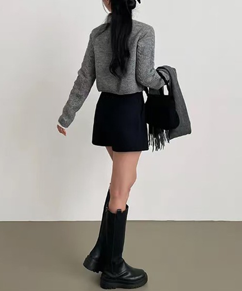 DAY CLOSET(デイ クローゼット)の「【大人の絶妙ミニ丈/微起毛/裏地付き】あったか ハイウエスト ペチパンツ一体型 ショートパンツ レディース(その他パンツ・レディース・グレイッシュベージュ/ブラック/ダークグレー/オートミール・M/L/S)」の19枚目の写真