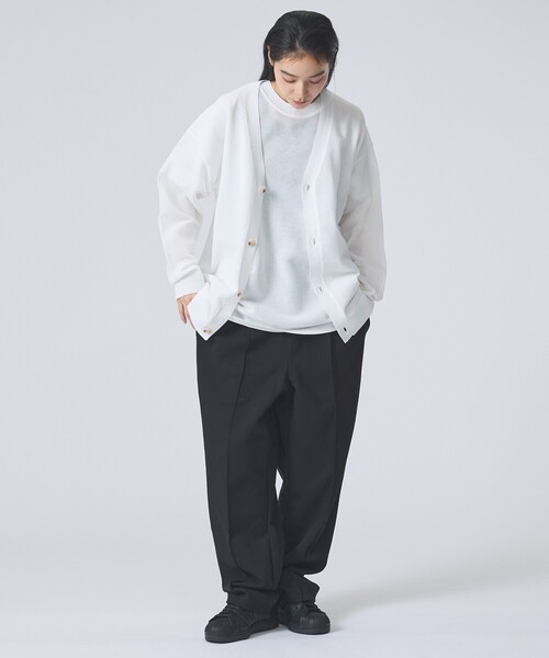 FORTUNA HOMME（フォルトゥナオム）の「【FORTUNA / フォルトゥナ】ECOTEC KnitMeshCD/エコテックニットメッシュカーディガン/ユニセックス/【WEB限定】（ニット/セーター・メンズ・グレー/ブラック/ホワイト・L/M）」の5枚目の写真